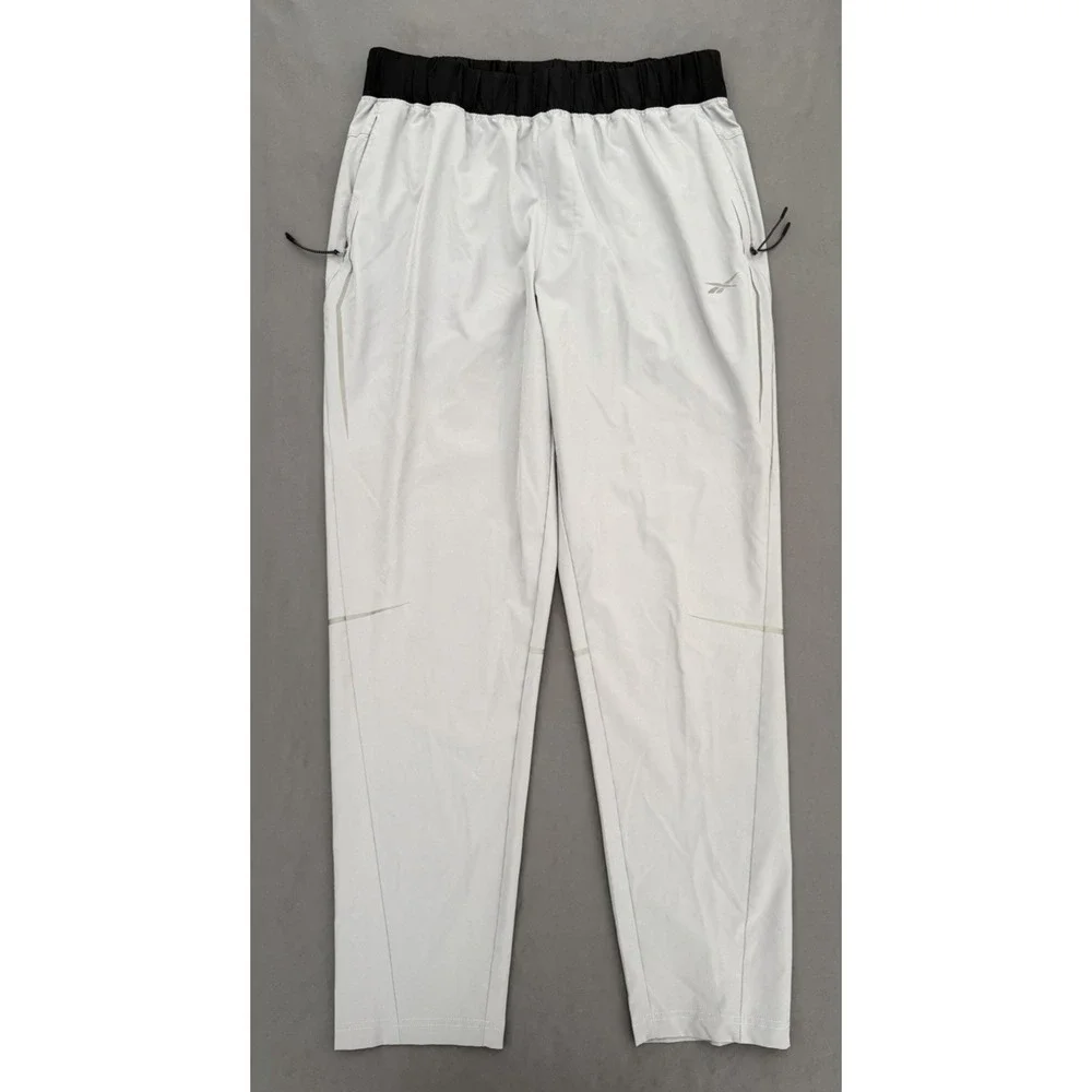 Reebok Track Pants‎ Mens Size Large Gray Running Athletic Woven Lightweight